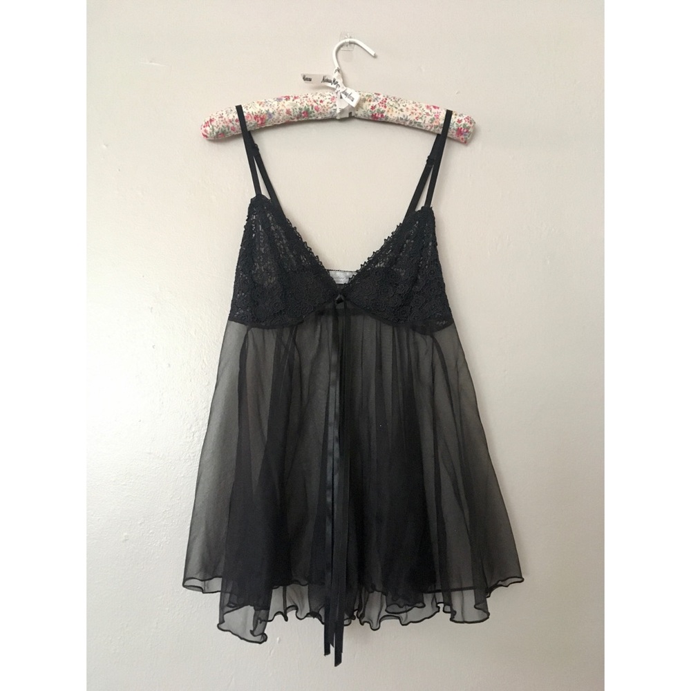 Sheer Black Vintage Babydoll